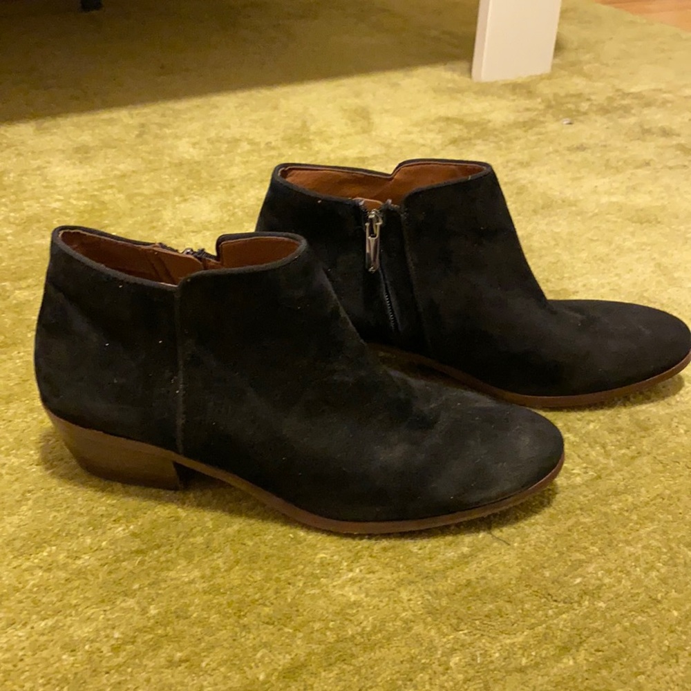 Sam Edelman Petty Black Suede Booties Size 9.5 Gently Worn